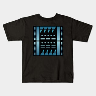 “Dimensional Waves (2)” - V.3 Blue - (Geometric Art) (Dimensions) - Doc Labs Kids T-Shirt